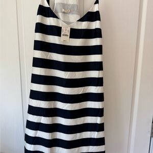 J. Crew Navy and White Striped Slip Dress - Bold Horizontal Stripes